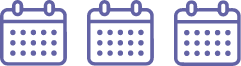 Three calendar icons representing monitoring PSA levels in patients at high risk of recurrence of prostate cancer